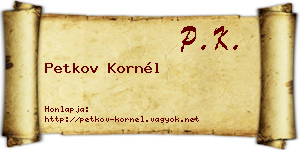 Petkov Kornél névjegykártya